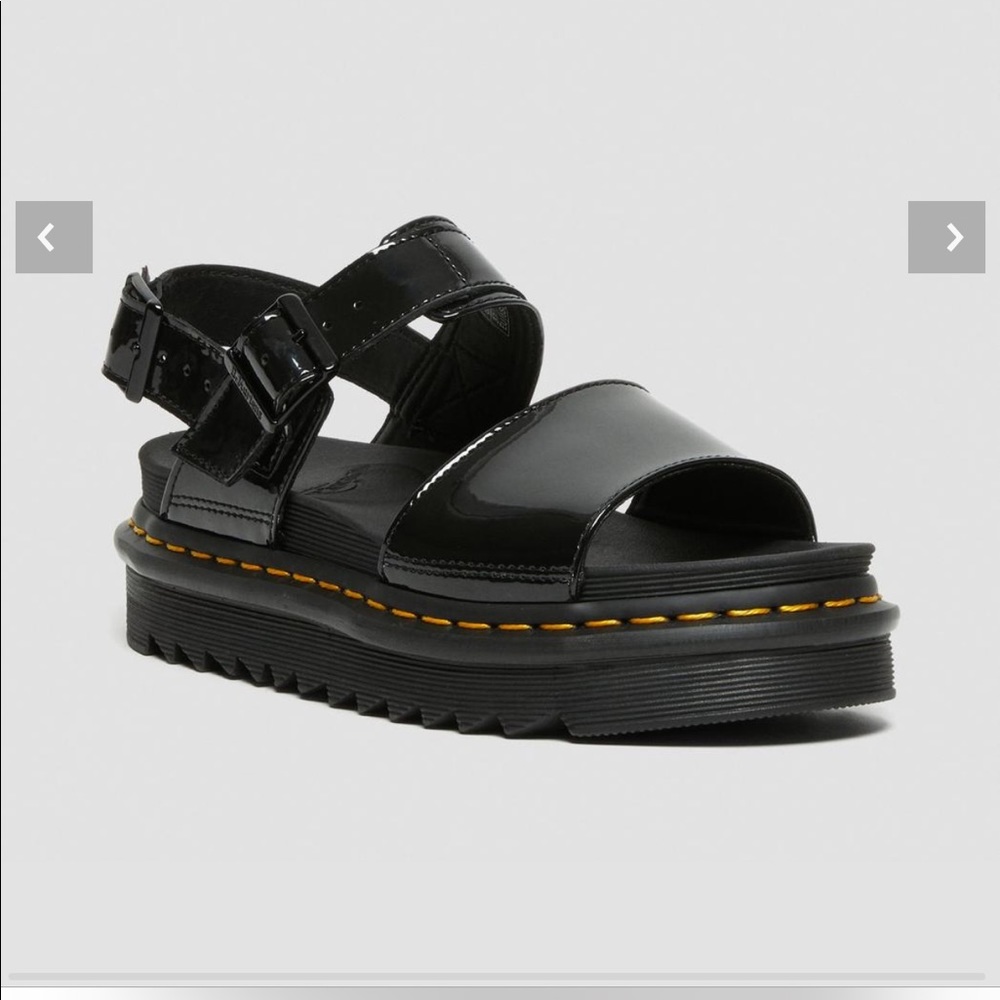 dr marten VOSS patent leather sandals size 8